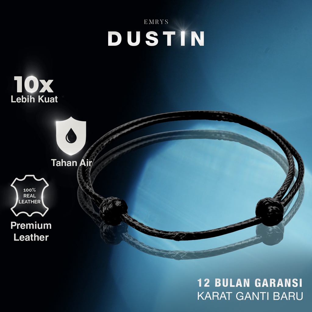 BELI 2 GRATIS 1 Emrys DUSTIN BLACK Simple Bracelet Gelang Couple pria wanita termurah
