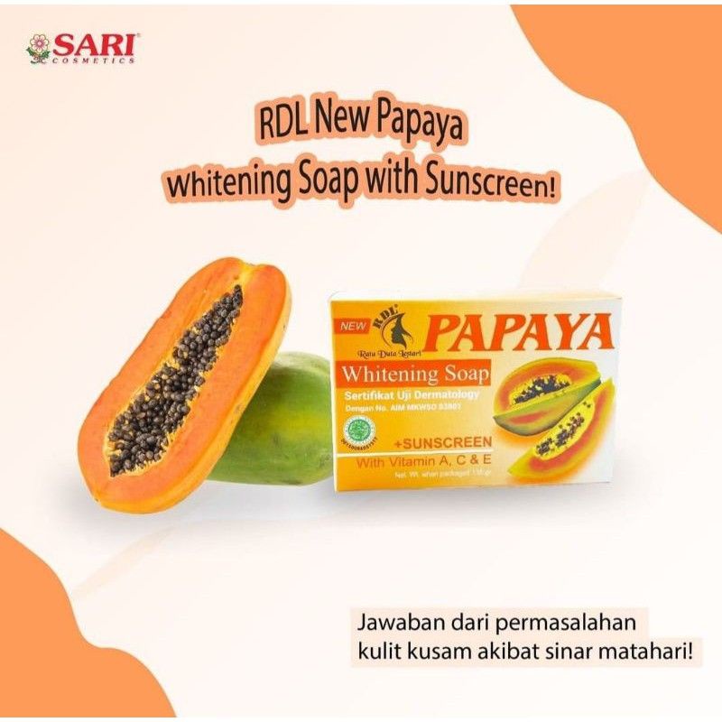 PAPAYA Sabun Papaya By Mamaya Pemutih Kulit Penghilang Bekas Jerawat Dan Noda Hitam Original BPOM