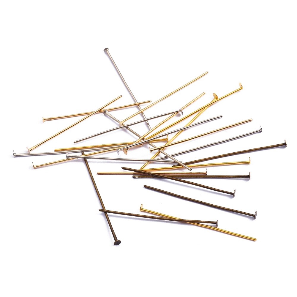 200 Pcs Headpins Kepala Datar 16 20 30 35 40 45 50mm Untuk Membuat Perhiasan