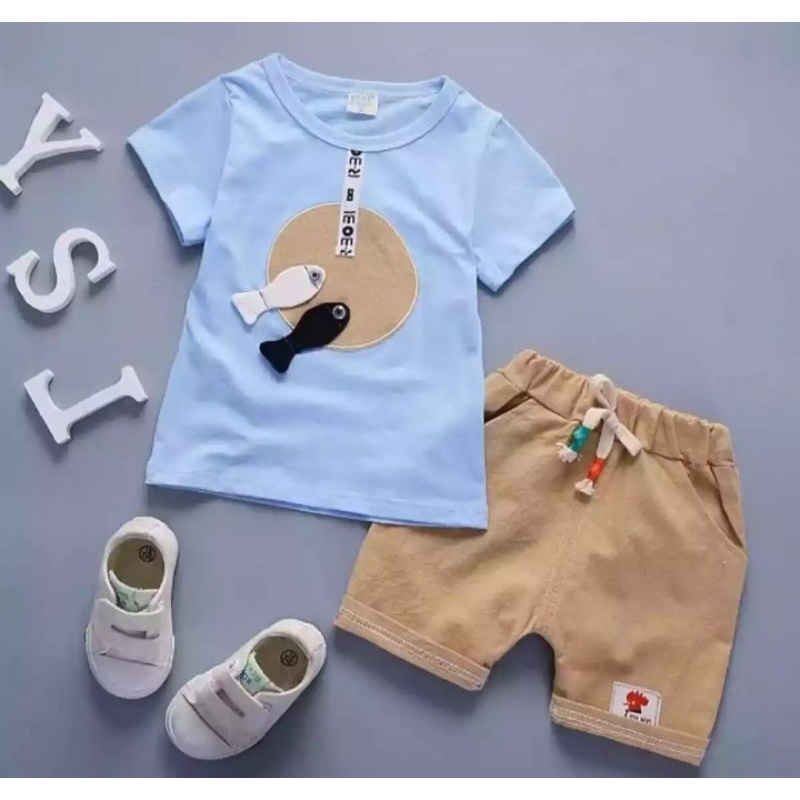 SETELAN ANAK BAJU ANAK MOTIF IKAN 1-5 THN BISA PILIH WARNA HARGA GROSIR BAJU ANAK LAKI LAKI BAJU ANAK PEREMPUAN TER MURAH