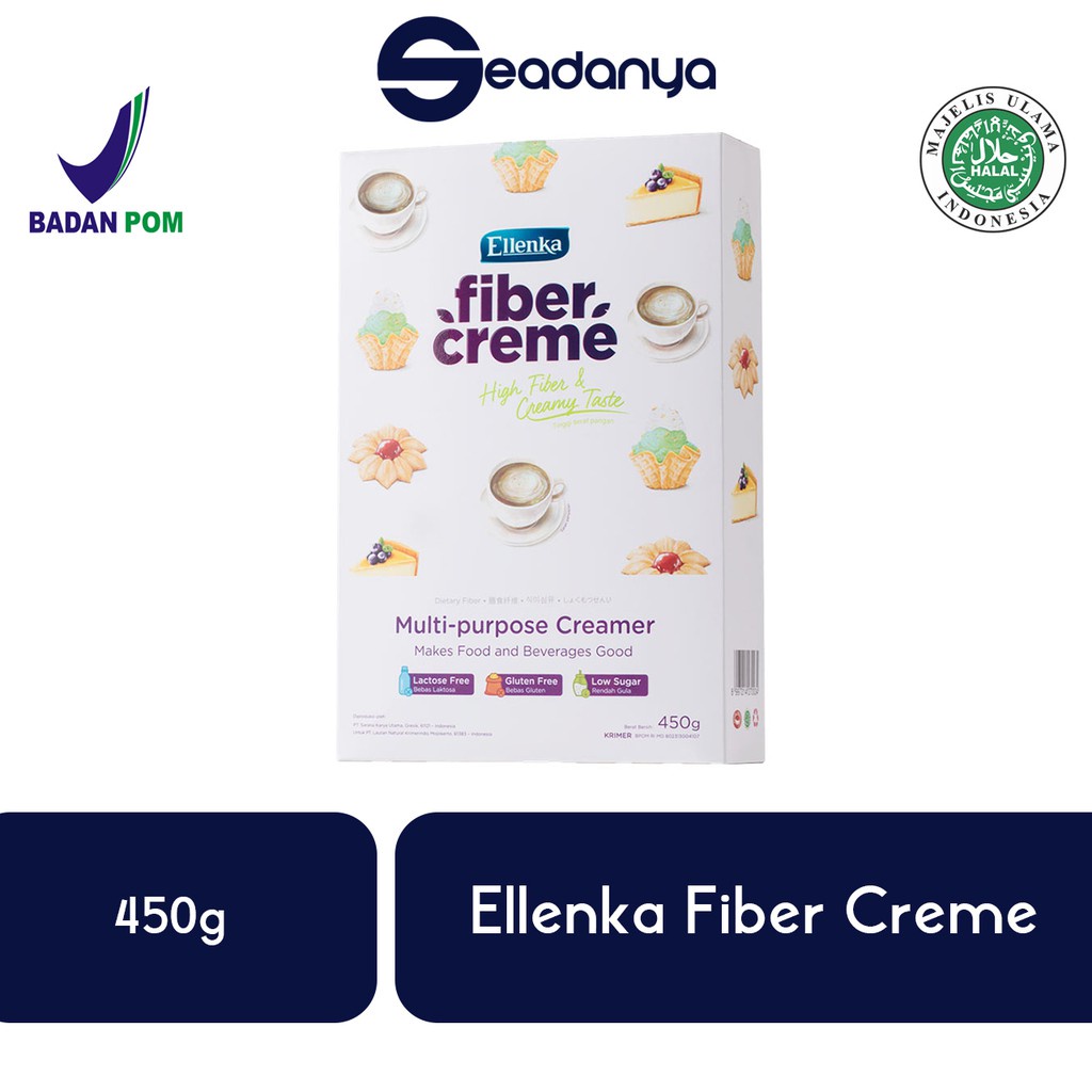 

Ellenka Fiber Creme Multi Purpose Creamer 450g Krimer Multiguna - Halal MUI & BPOM