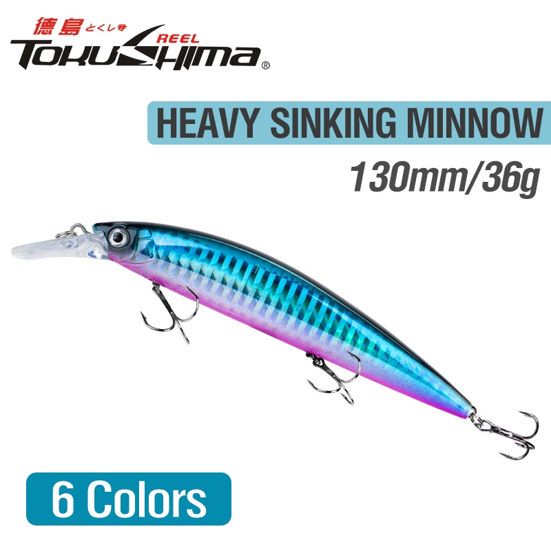 1pc Umpan Pancing Ikan Minnow Mata 3D 6 Warna Ukuran 13cm / 36g