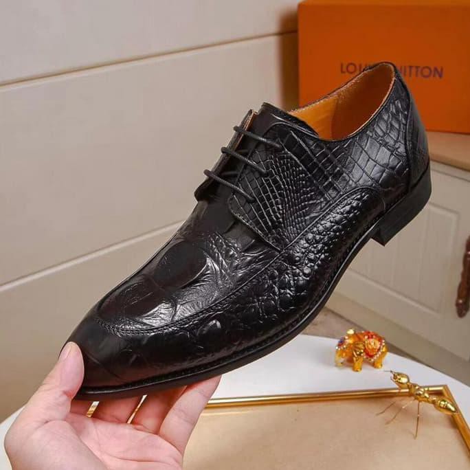 ► READY PANTOFEL PRIA► SEPATU PANTOFEL PRIA LV CROCO MIRROR QUALITY SEPATU BRANDED PRIA PROMO