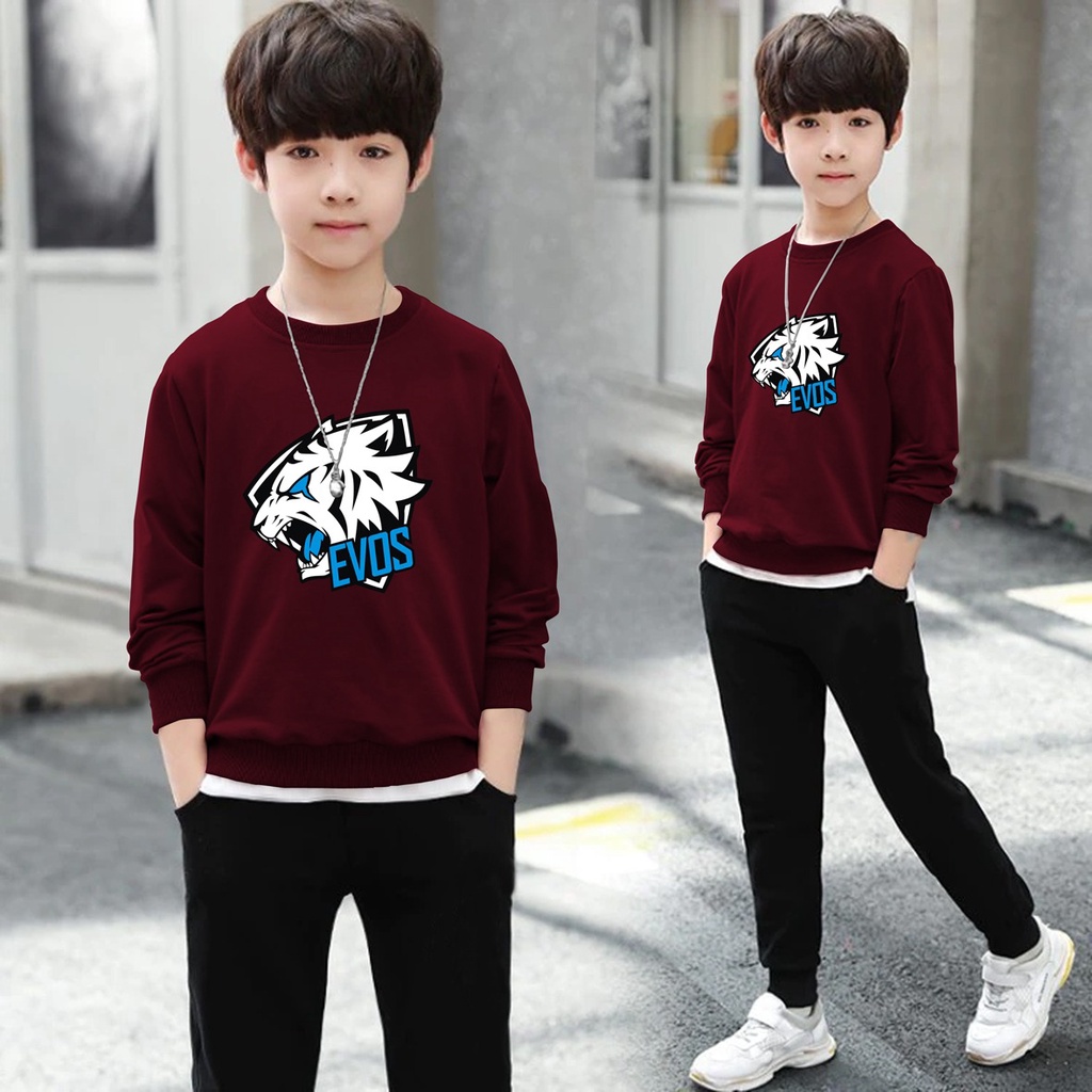 Switer Evos Gaming / Sweater Anak Laki-laki /  Sweeter Gaming Bahan Babyterry / FLAVA_STORE