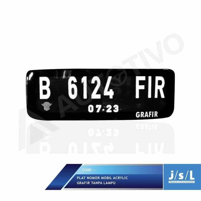 Plat Nomor Mobil Custom Stiker Frame Akrilik Grafir Tanpa Lampu Ningrat Collection