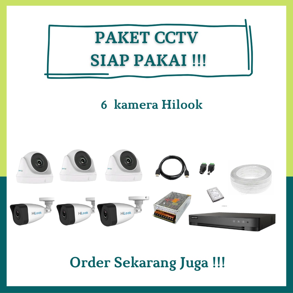 PAKET CCTV HILOOK 6 KAMERA/ CCTV JABODETABEK/ CCTV INDOOR OUTDOOR