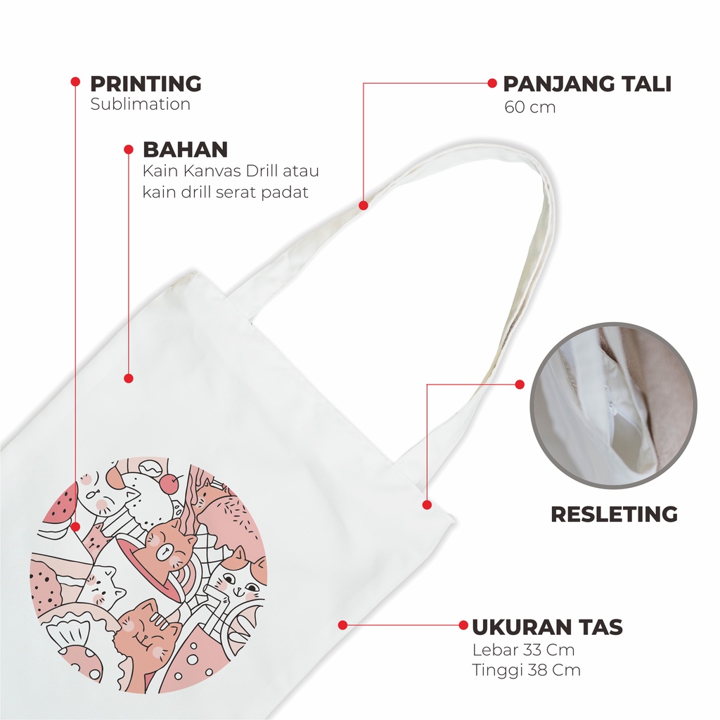 Sevine Tote Bag Resleting Fashion Tas Totebag Wanita Motif terbaru Animal - TB