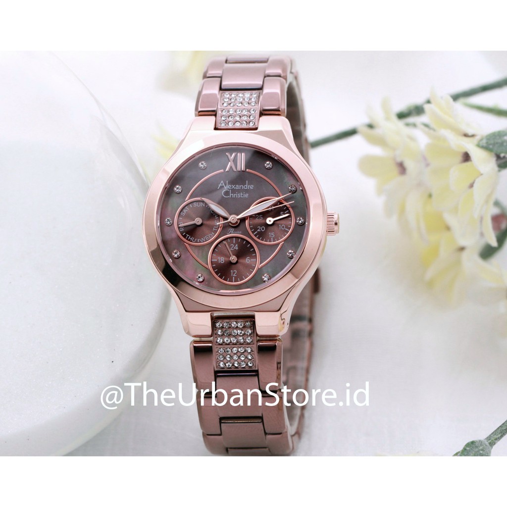 alexandre christie 2731 wanita - coklat rosegold