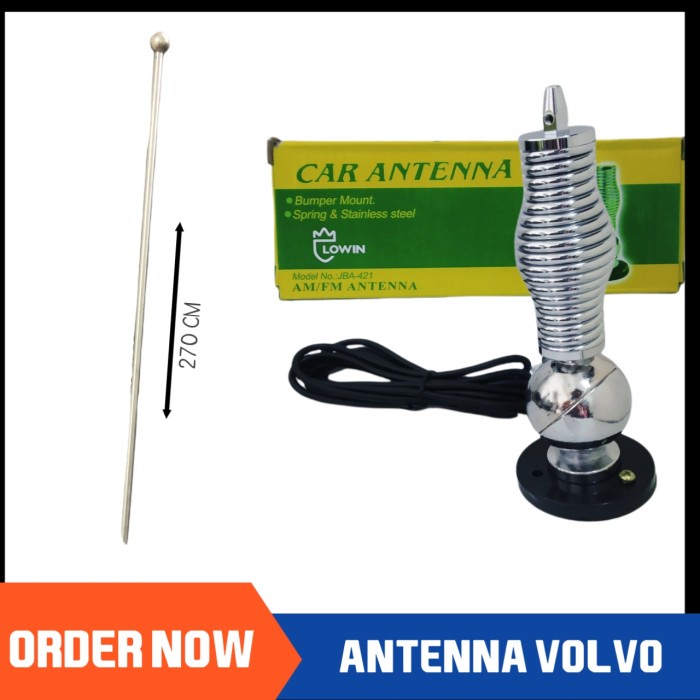 Antenna Antena Anten Radio Volvo Krum + Brecket Pecut Stainless Truk Volvo Pick Up Gran Max L300