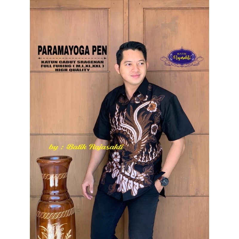 BATIK PRIA PARAMAYOGA LAPIS FURING KATUN HALUS SRAGENAN SIZE M-XXL HIGH QUALITY