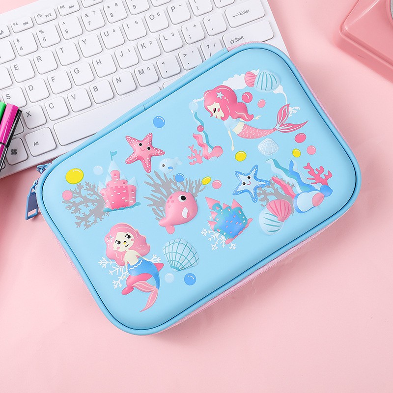 Tempat pensil unicorn kotak pensil pensil case hardtop 3D unicorn lucu