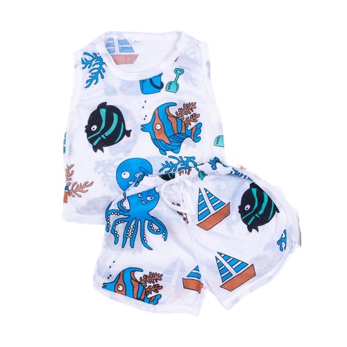 ZASKIYA - Setelan Singlet Anak Cowok / Setelan Anak Motif Kombinasi