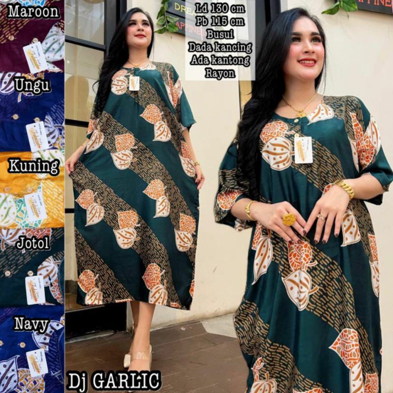 DASTER JUMBO GARLIC LD 120 - 130 / PJ 115 BUSUI BUMIL DADA KANCING BAHAN RAYON SANTUNG BERKUALITAS.