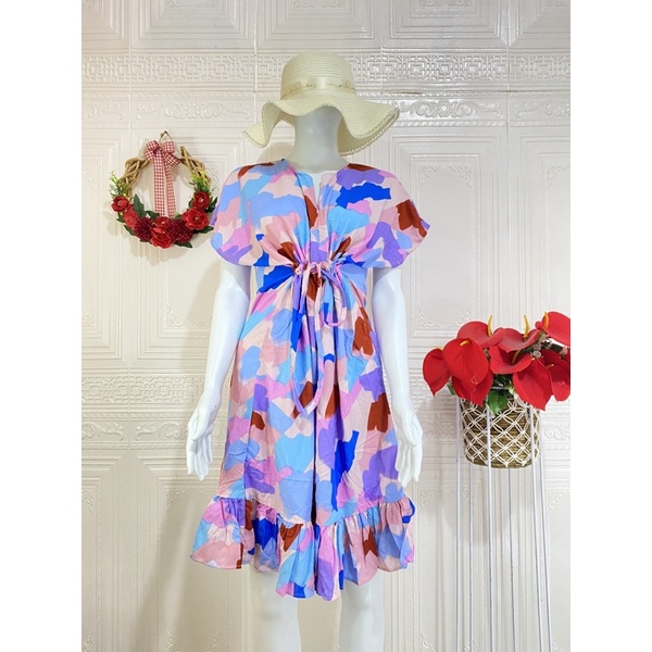 Daster ruffle serut / daster ruffle busui viral / daster serut rempel selutut-ColourSweet