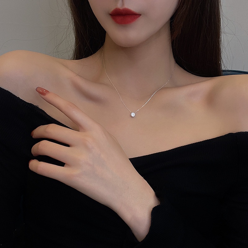 Kalung Choker Zircon Bahan Titanium steel