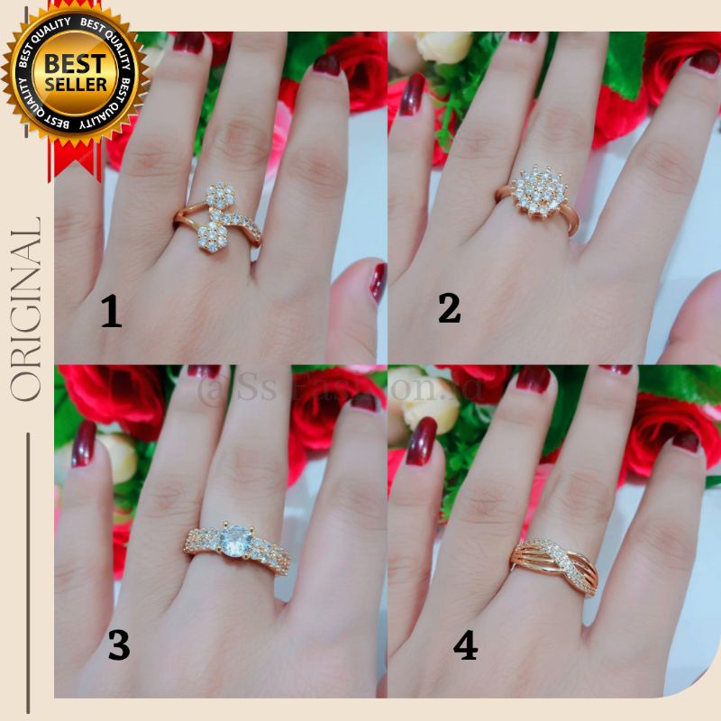 cincin wanita pertama zircon terbaru anti kart anti luntur