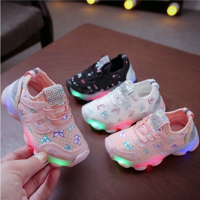 SALE LED4-Sepatu Sneaker Lampu LED Sneaker Anak Laki Perempuan Import