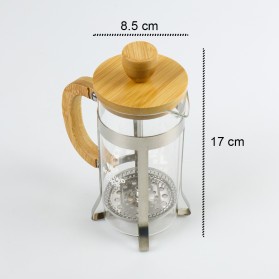 FRENCH PRESS / COFFEE PRESS / PLUNGER / COFFEE MAKER MODEL GAGANG KAYU 350 ml