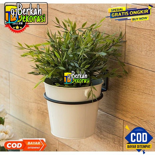 RAK POT BUNGA BUNDAR gantungan pot lingkaran bulat ring stand holder pot tempel dinding