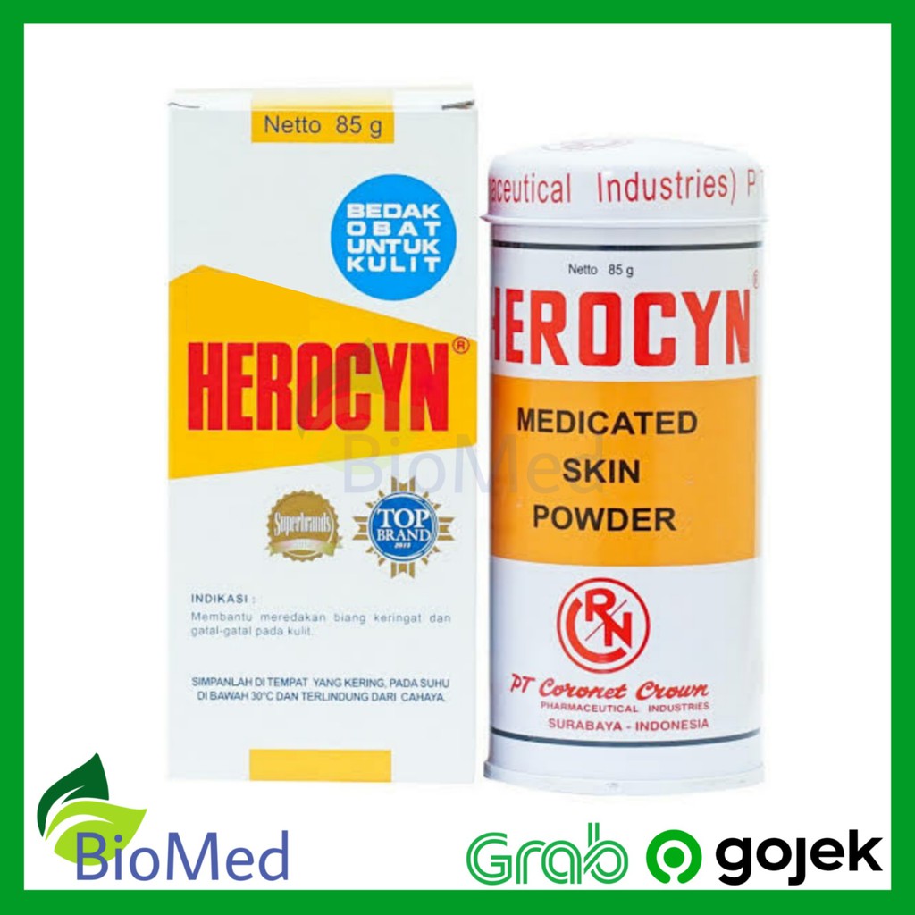 BEDAK HEROCYN Powder 85 gram - Bedak Obat Kulit Salicyl Talk Salisil