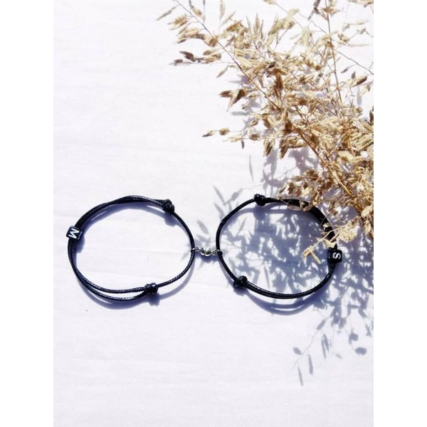 [1 Pasang] Gelang Magnet inisial Couple
