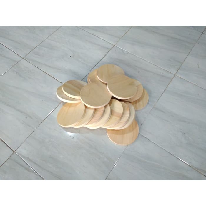 Talenan Kayu Model Bulat Diameter 15 cm / Wooden Cutting Board