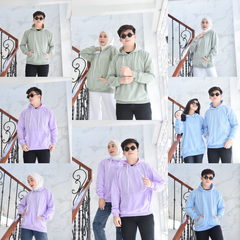 NATURAL WARNA BARU PASTEL HODIE TOPI Sweater Crewneck Wanita Korean Style Sweter Fashion Outfit Ootd