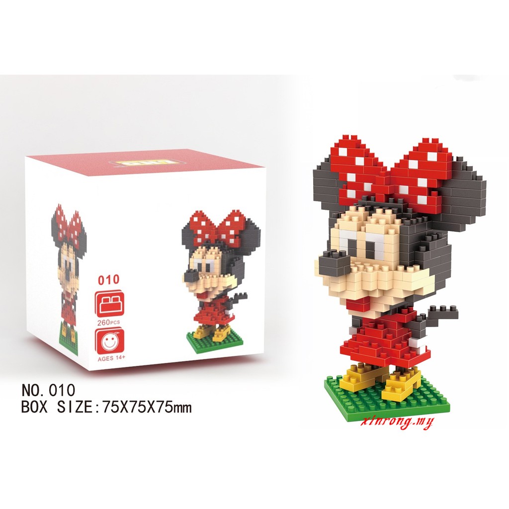 Mainan Balok Bangunsusun Mini Model Lego Seri Disney Mickey Mouse donald duck goofy dog Nano