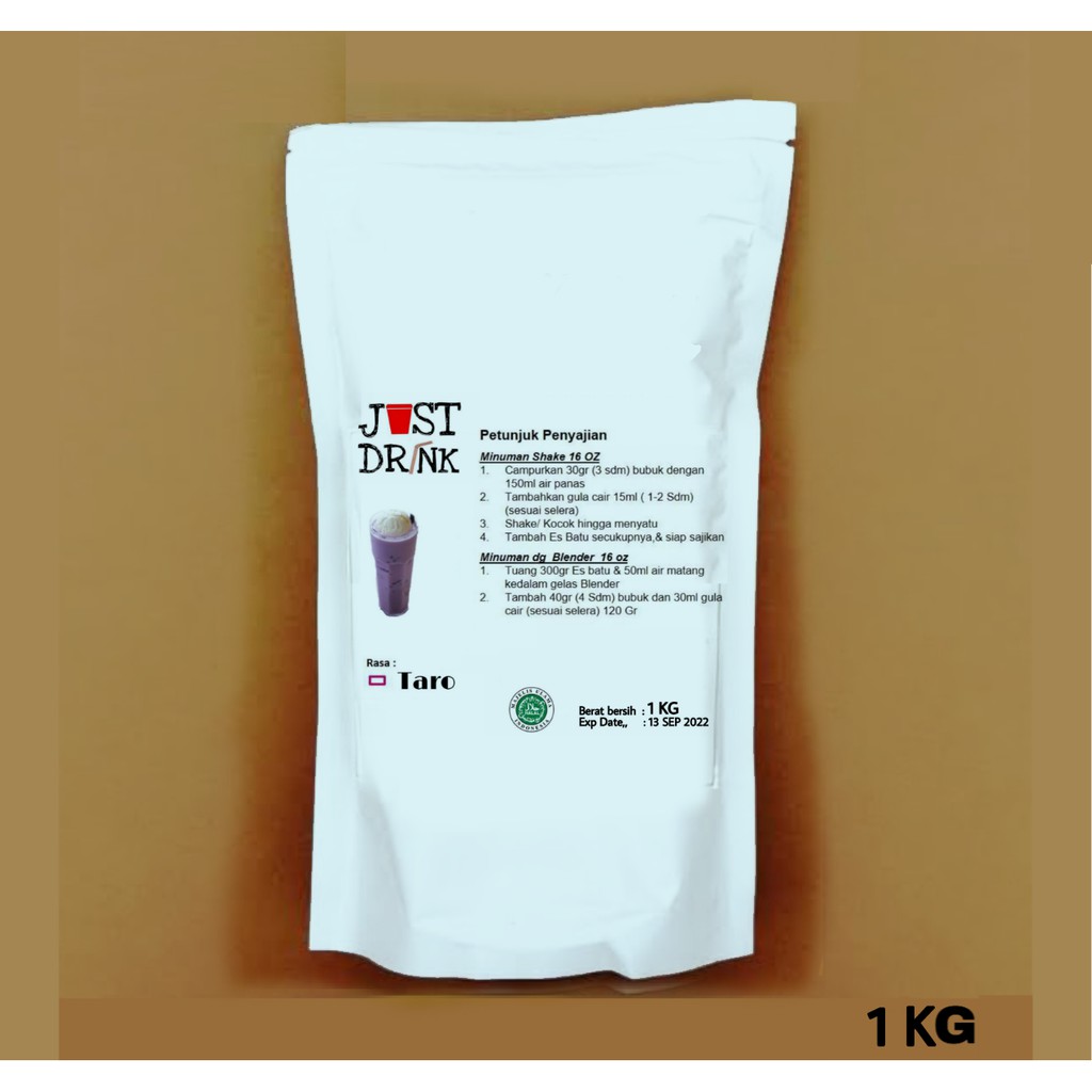 

JUST DRINK TARO BubuK Minuman Ice Blend Milk Shake TARO 1 KG
