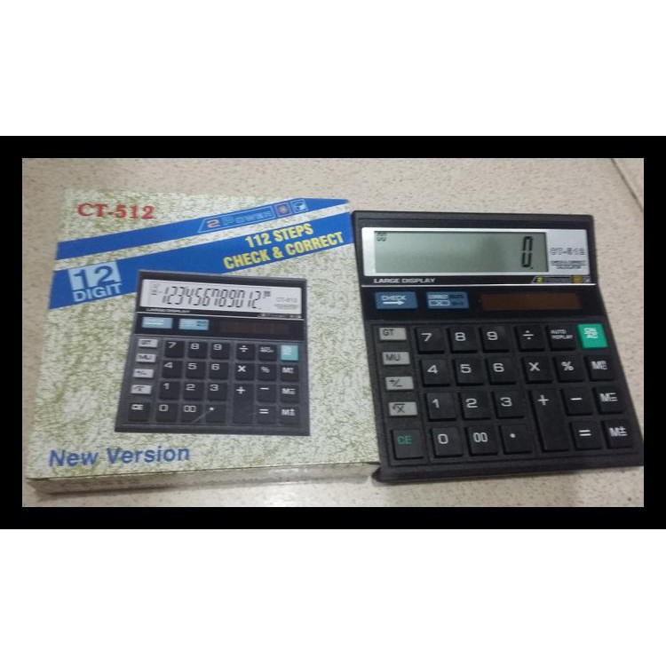 

Murmer Kalkulator 14Cm 12 Digits Auto Replay / Check / Corect / 2 Power Barang Bagus