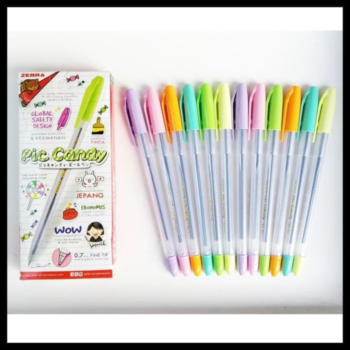 

Pulpen Bolpen Zebra Pic Candy 0.7 12pcs (1 box) - #stationary