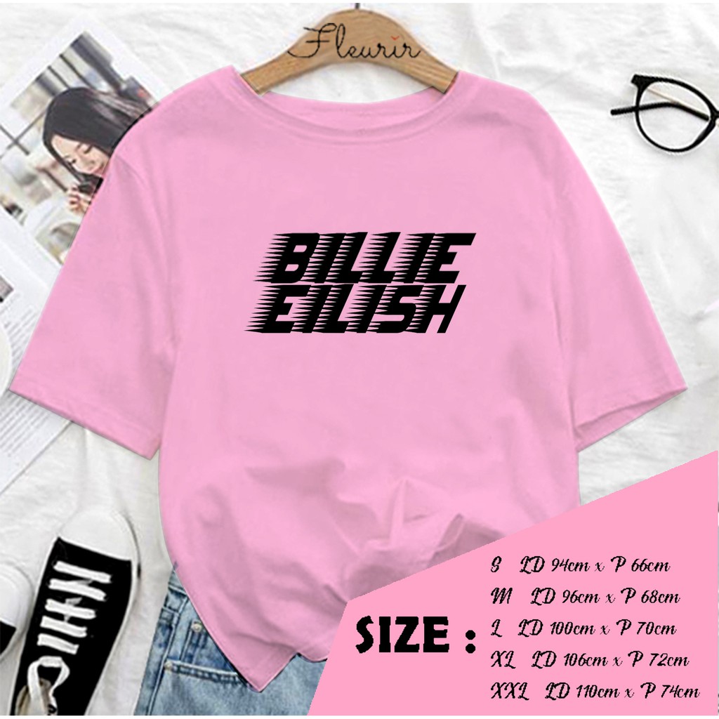 FLEURIR - KAOS OVERSIZE BILLIE EILISH TULISAN KATUN KAOS WANITA TEE UNISEX