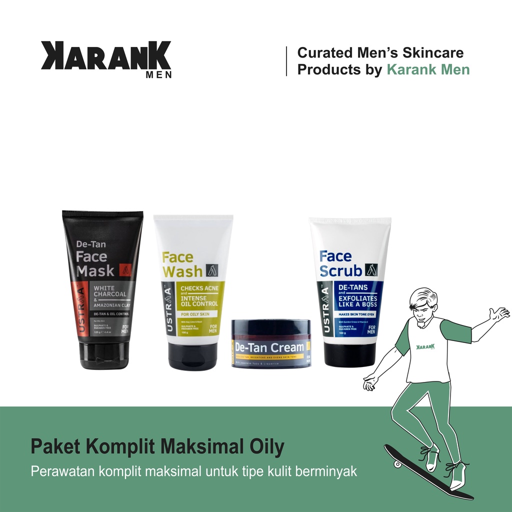 Paket Perawatan Wajah Pria Untuk Kulit Berminyak Membersihkan Komedo Dan Mengembalikan Warna Kulit A