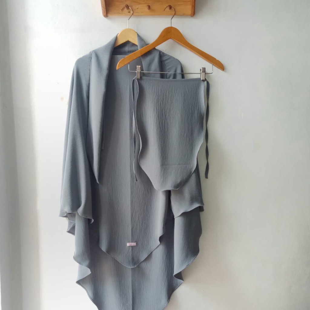 PASHMINA CRINCLE SET CADAR SIZE 200X75/PASHMINA CRINCLE SYARI/PASHMINA JUMBO-Blue grey