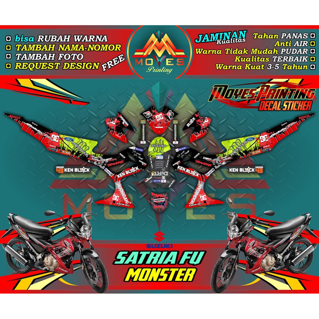 stiker motor satria fu full body decal stiker satria fu