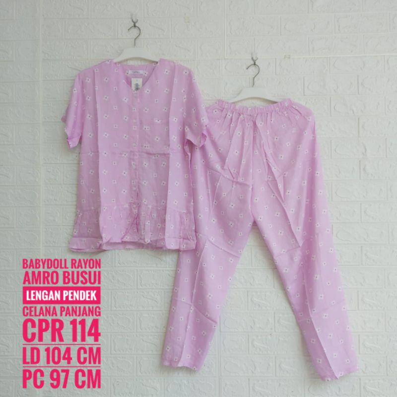 *Setelan Rayon AMRO Lengan Pendek Celana Panjang (CPR)