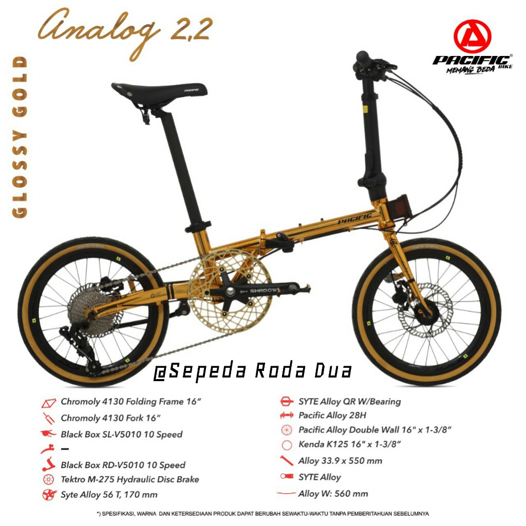 Sepeda Lipat 16" Pacific Chromoly Analog 2.2