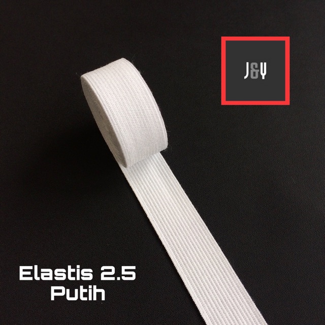 Tali karet elastis 2.5 cm putih