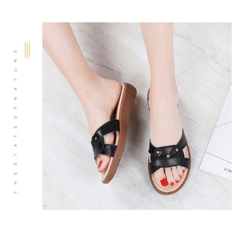 Sandal Wanita DR bahan kulit sapi asli premium (DR-017)