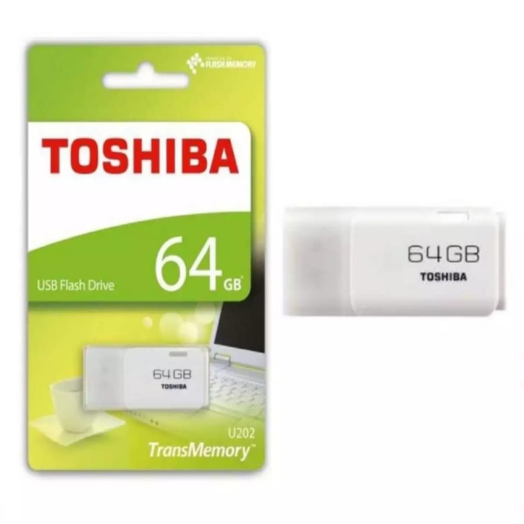 Flashdisk TOSHIBA 32 GB 64 GB Flash Disk Drive Transmemory Transfer Data Flashdish Murah Putih Komputer BERgaransi