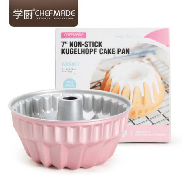 Chefmade 7inch non stick kugelhopf PINK Baking pan / Loyang tulban