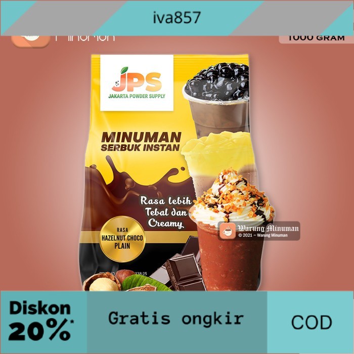 

PROMO Bubuk Minuman 1 kg Choco Hazelnut Cokelat JPS Plain Tanpa Gula GRATIS ONGKIR