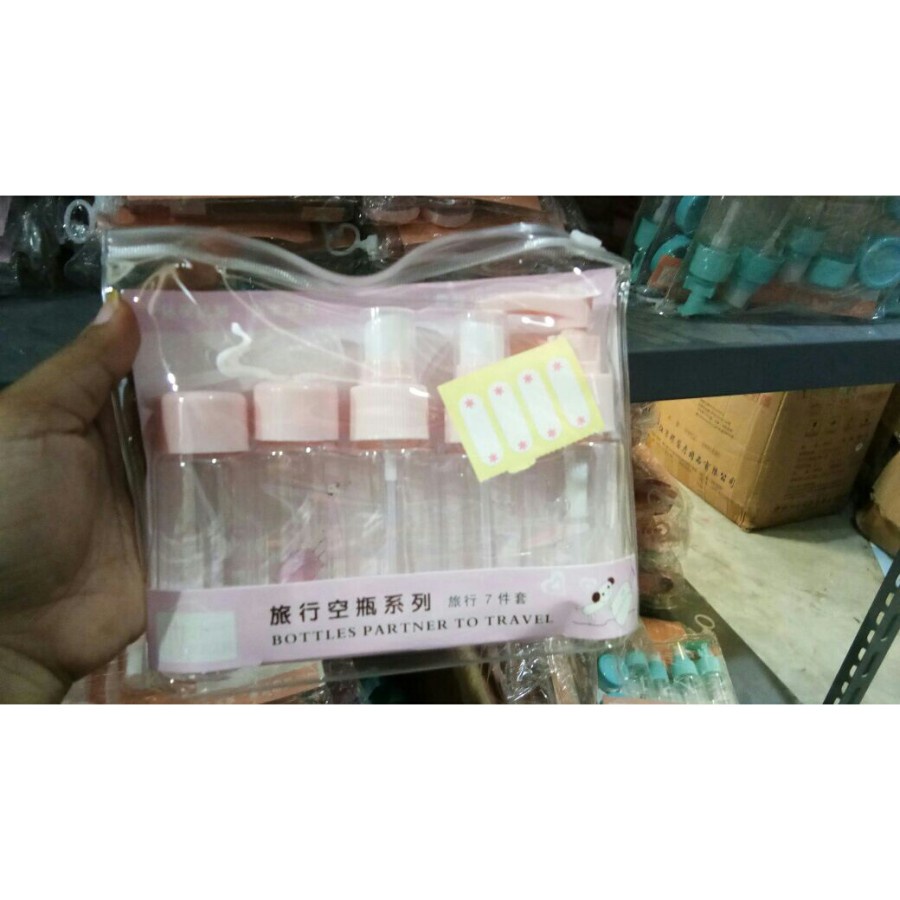 Sgmshop 7 in 1 Travel Toiletries Kit Set Botol Kecil Berpergian 1 set isi 7