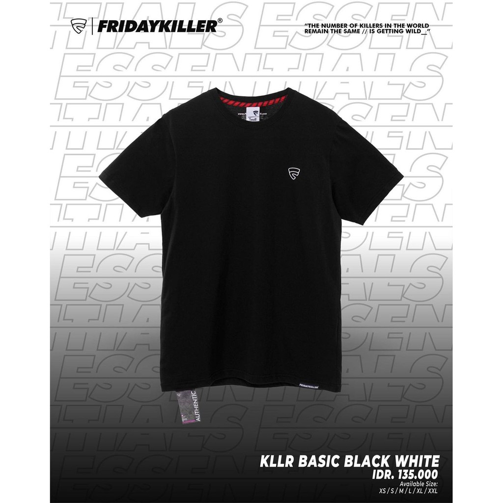 Tshirt FRIDAY KILLER "KLLR BASIC BLACK WHITE" fridaykiller_store