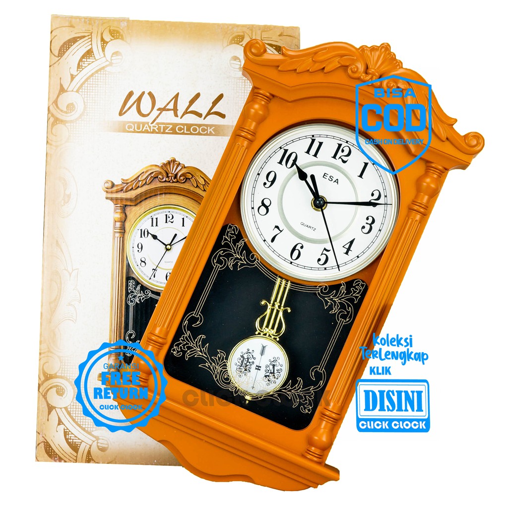 Jam Dinding Bagus Dekorasi Rumah Wall Clock Unik Murah ESA 06200