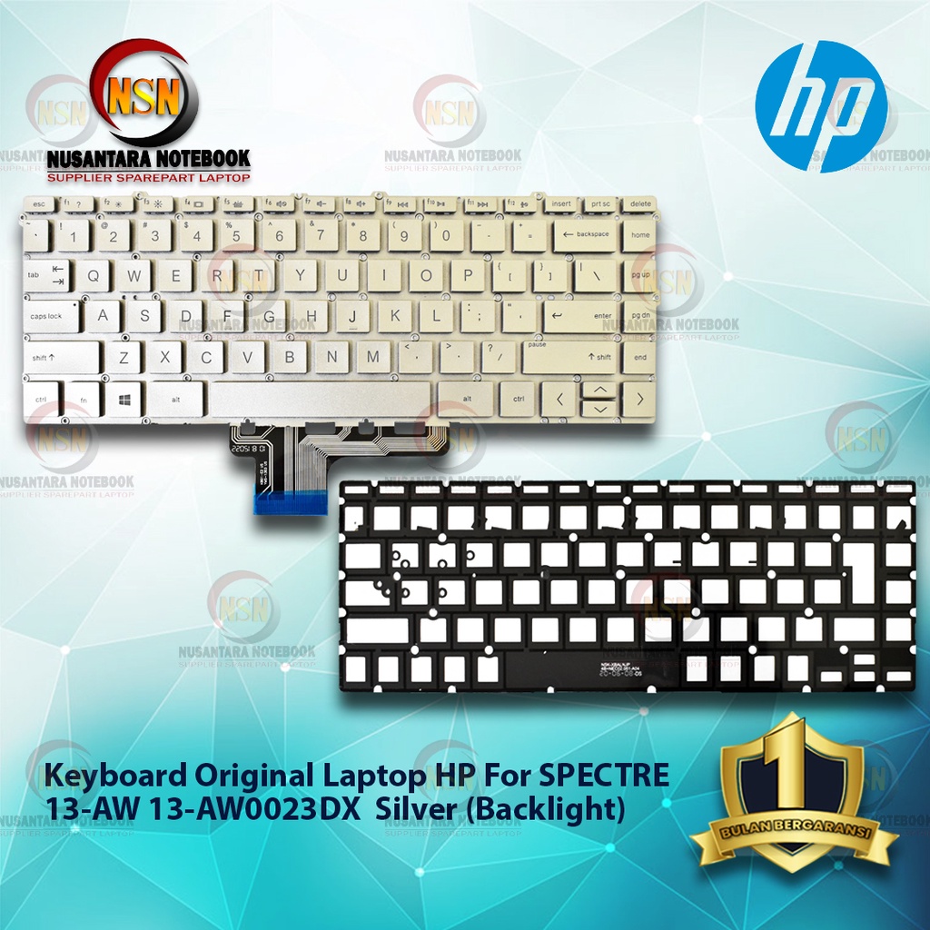 Keyboard Original Laptop HP For SPECTRE 13-AW 13-AW0023DX (Silver)