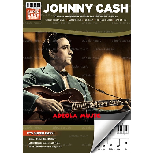 Buku Piano Pemula / (PFC-50) SUPER EASY PIANO – JOHNNY CASH / Buku Keyboard