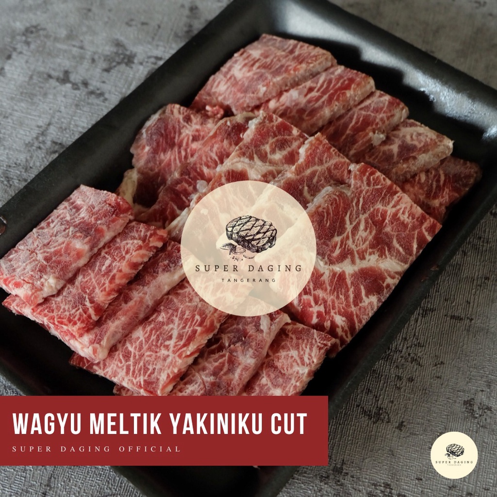 

Super Premium Wagyu Meltique / Daging Meltik Yakiniku Cut - 250g