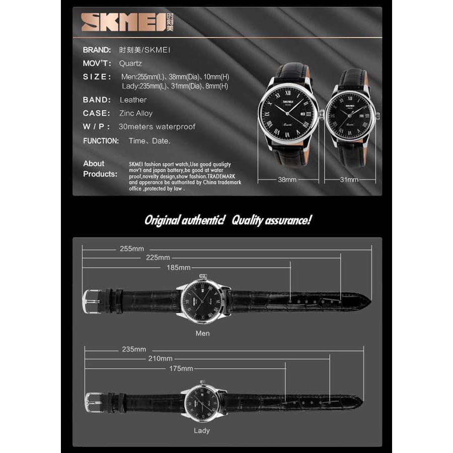 Jam Tangan Pria Clasic SKMEI 9058 Original Anti Air - Hitam Hitam