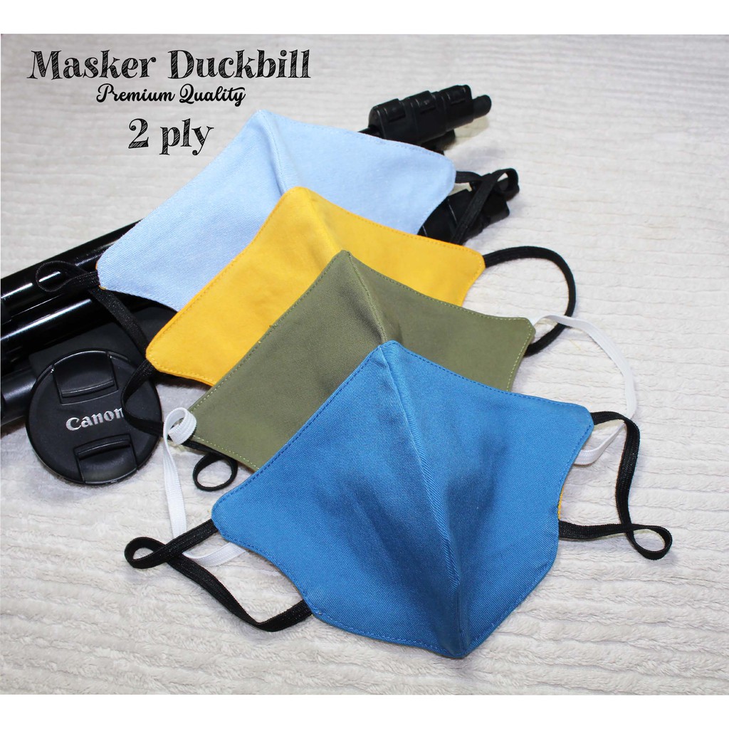 MASKER KAIN 2 PLY DUCKBILL POLOS DEWASA UNISEX EARLOOP NON MEDIS